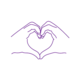 a purple symbol with a black background