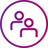 Magnifying glass in circle on white background